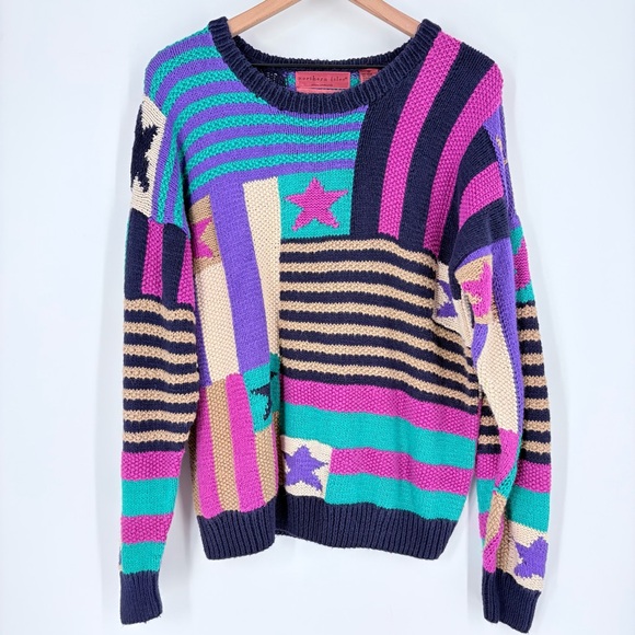 Vintage Northern Isles Hand Knitted Patchwork Sweater - Picture 3 of 10